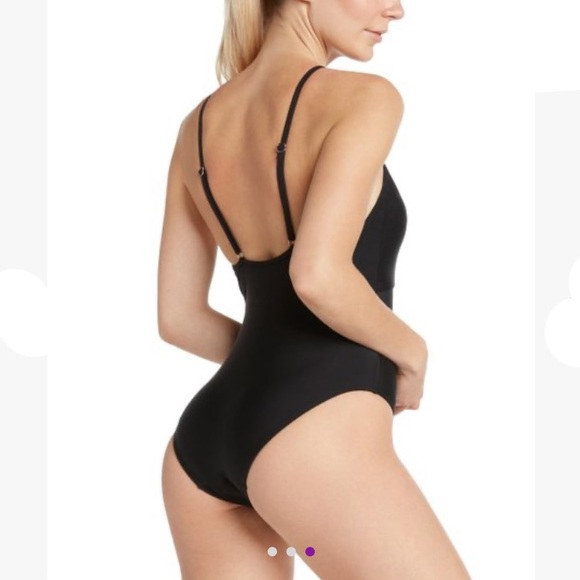 NWT 2 Chillies Black Mesh Panel High-Neck One-Piece - Picture 3 of 9